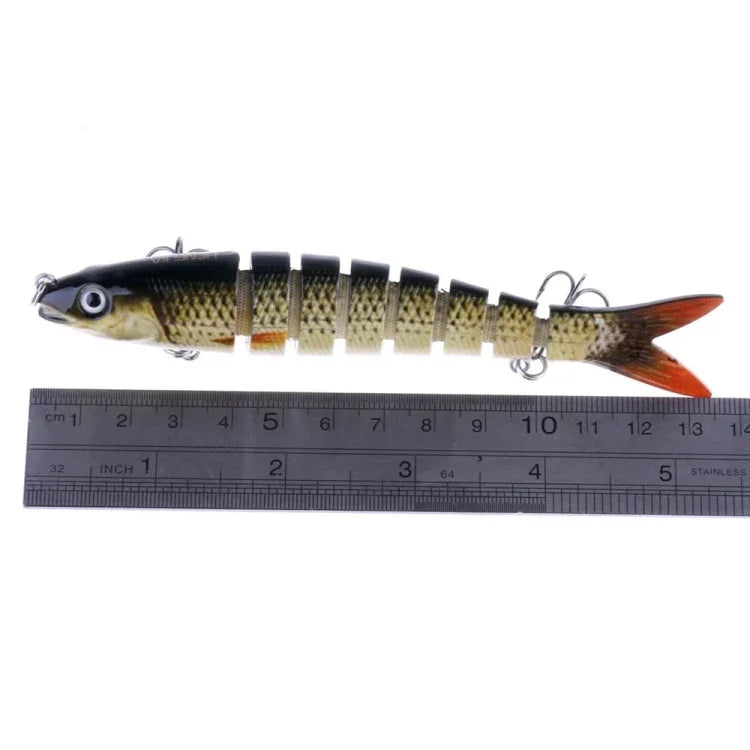 HENGJIA JM024-X 6# 13.6cm 18.7g 다단 플라스틱 하드 베이트 인공 낚시 미끼 삼지창 훅 포함, 무작위 색상 배송, JM024-X 6# 13.6cm