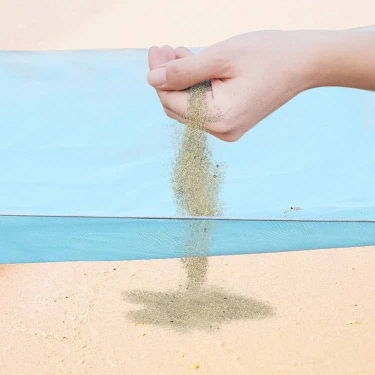 모래 방지 매트 경량 접이식 야외 피크닉 매트리스 캠핑 쿠션 비치 매트, 크기: 2x2m, 2 x 2m(핑크), 2 x 2m(그린), 200x200m 블루