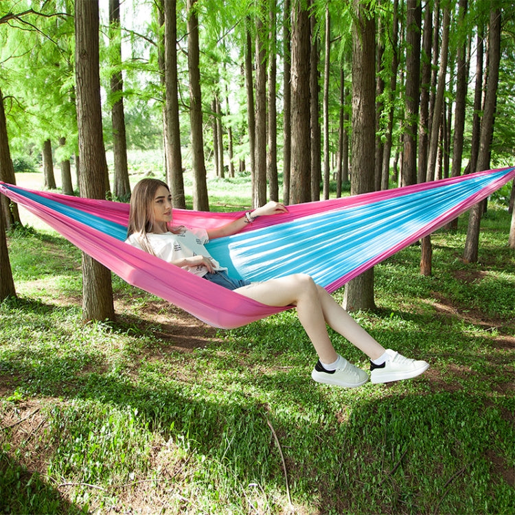 휴대용 야외 낙하산 해먹 모기장 포함, 군녹색, 블랙, 다크 블루 + 베이비 블루, 핑크 블루, 그린, 블루