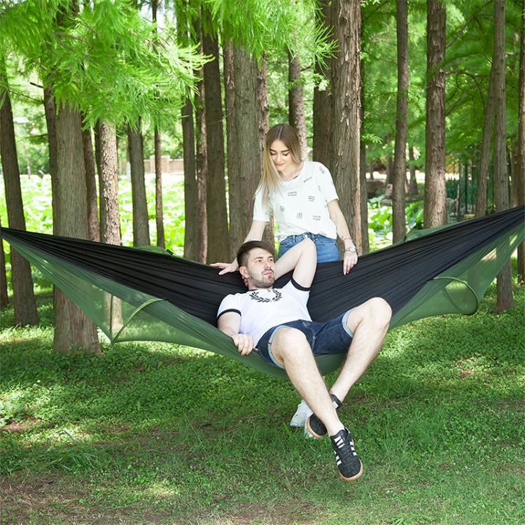 Portable Outdoor Camping Full-automatic Nylon Parachute Hammock with Mosquito Nets, Size : 290 x 140cm, 290x140cm Green, 290x140cm Blue, 290x140cm Orange, 290x140cm Camouflage, 290x140cm Army Green, 290x140cm Black, 290x140cm Dark Blue                 ...