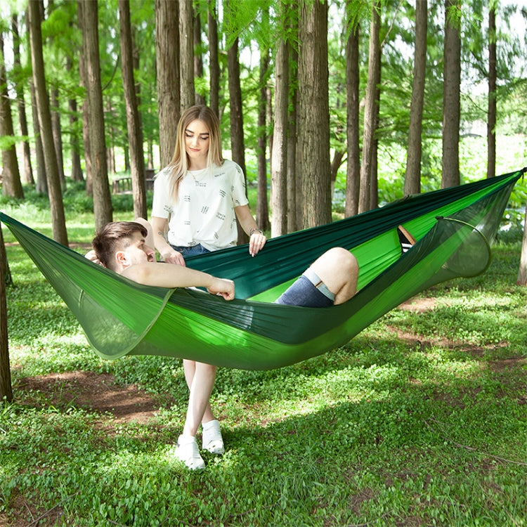 휴대용 야외 캠핑 전자동 나일론 낙하산 해먹 모기장 포함, 크기 : 290 x 140cm, 290x140cm 그린, 290x140cm 블루, 290x140cm 오렌지, 290x140cm 위장, 290x140cm 군녹색, 290x140cm 블랙, 290x140cm 다크 블루