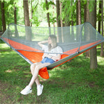 Portable Outdoor Camping Full-automatic Nylon Parachute Hammock with Mosquito Nets, Size : 290 x 140cm, 290x140cm Green, 290x140cm Blue, 290x140cm Orange, 290x140cm Camouflage, 290x140cm Army Green, 290x140cm Black, 290x140cm Dark Blue                 ...