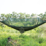 Portable Outdoor Camping Full-automatic Nylon Parachute Hammock with Mosquito Nets, Size : 250 x 120cm, 250x120cm Army Green