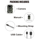 HC801A 8MP 방수 IP65 IR 야간 투시 보안 사냥용 트레일 카메라, Novatek 96650 프로그램, 120도 광각, 110도 PIR 감지 각도, HC801A