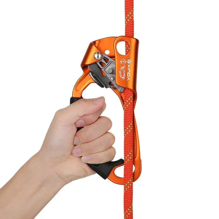 XINDA TP-8606 야외 암벽 등반 고공 작업 낙하 방지 손잡이 로프 그리퍼 8-12mm 직경 로프용 왼쪽, 왼쪽