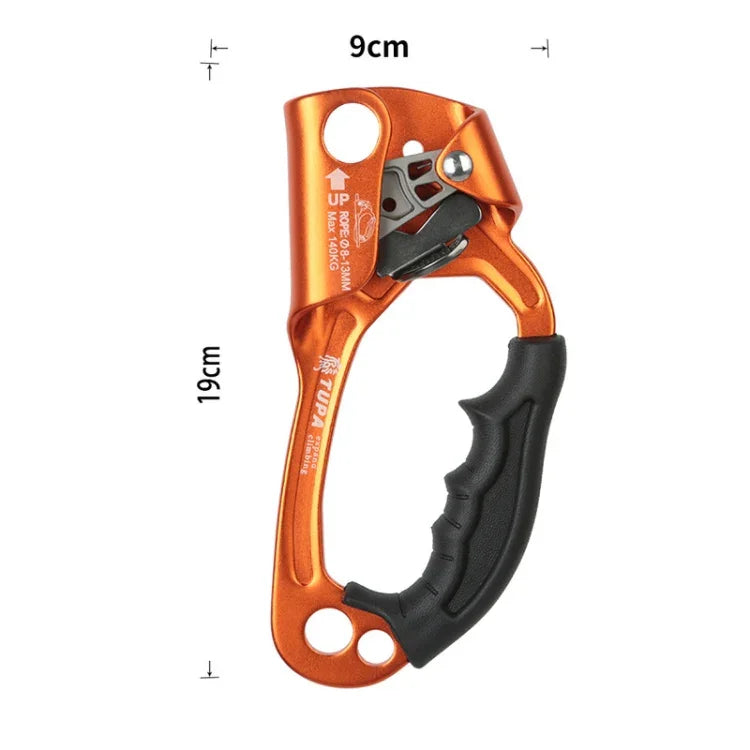 XINDA TP-8606 야외 암벽 등반 고공 작업 낙하 방지 손잡이 로프 그리퍼 8-12mm 직경 로프용 오른쪽, 오른쪽