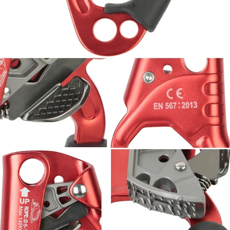 XINDA TP-8606 야외 암벽 등반 고공 작업 낙하 방지 손잡이 로프 그리퍼 8-12mm 직경 로프용 오른쪽, 오른쪽
