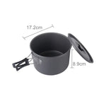 DS-500 Outdoor Camping Ultra Light Weight 15 Piece Cookware Stackable Set for 4-5 People, Size: Large, DS-500 Size: Large