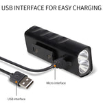BX2 USB 충전 자전거 전면 핸들바 LED 라이트 (3시간, L2 램프 비드), 3시간, L2 램프 비드