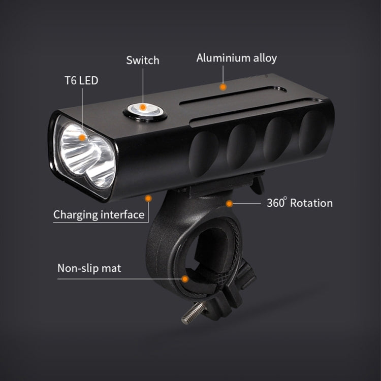 BX2 USB 충전 자전거 전면 핸들바 LED 라이트 (3시간, L2 램프 비드), 3시간, L2 램프 비드