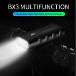 BX3 USB 충전 자전거 전면 핸들바 LED 라이트 (10시간, T6+A02 램프), 10시간, T6+A02 램프