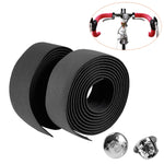 1 Pair Cycling Road Bike Sports Bicycle Cork Handlebar Tape Wrap + 2 Bar Plug, 2m Green, 2m Blue, 2m Red, 2m White, 2m Yellow, 2m Black, 2m Pink