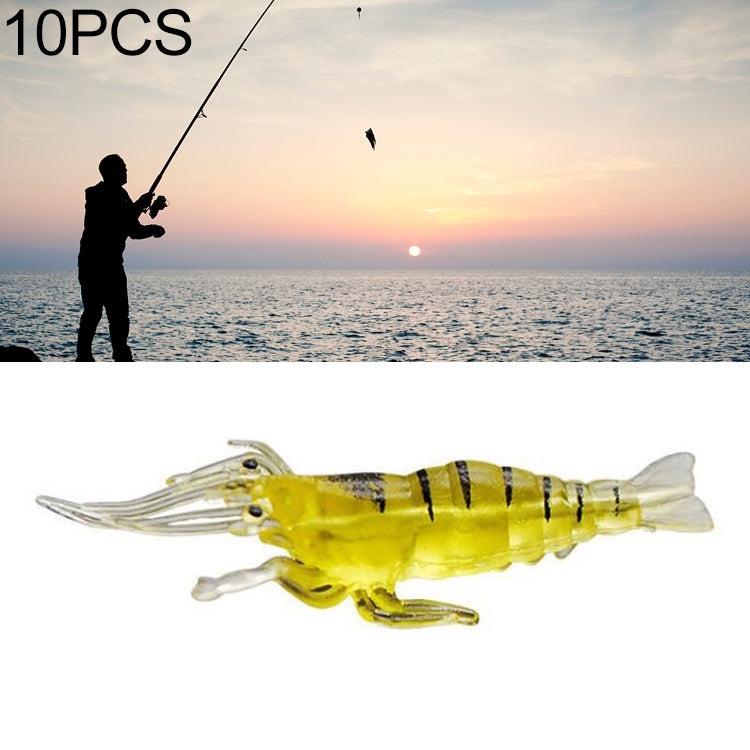 10개 4cm 낚시 소프트 베이트 팝퍼, 인공 새우, 야광 새우, 분홍 새우, 녹색 새우, 투명 새우
