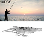 10개 4cm 낚시 소프트 베이트 팝퍼, 인공 새우, 야광 새우, 분홍 새우, 녹색 새우, 투명 새우