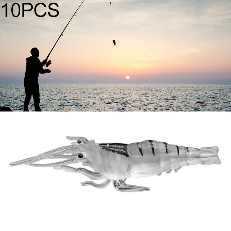 10개 4cm 낚시 소프트 베이트 팝퍼, 인공 새우, 야광 새우, 분홍 새우, 녹색 새우, 투명 새우