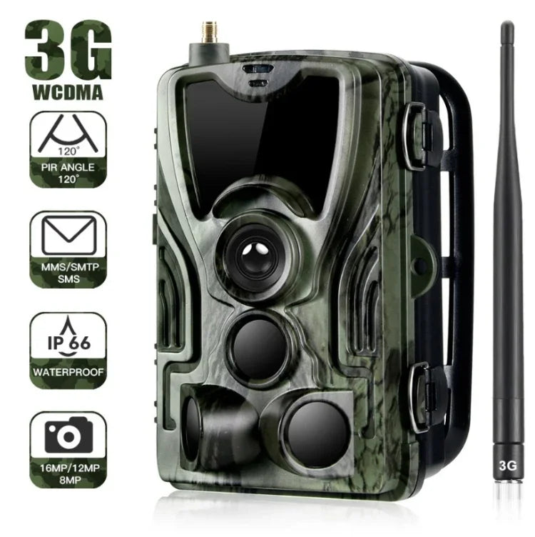HC801G 3G WCDMA 방수 IP66 IR 야간 시야 보안 사냥 트레일 카메라, 120도 PIR 각도, HC801G 3G WCDMA