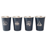 AOTU AT6657-2 4pcs Outdoor Camping Folding Stainless Steel Water Cup Set