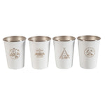 AOTU AT6657-2 4pcs Outdoor Camping Folding Stainless Steel Water Cup Set