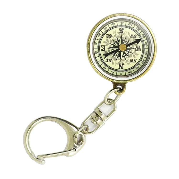 Nisa C25X 빈티지 아연 합금 금속 나침반 키체인 포함, C25X