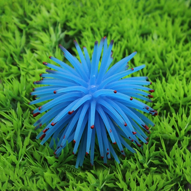 수족관 장식품 TPR 시뮬레이션 성게 공 산호 포인트 포함, 크기: S, 직경: 7cm, 7cm