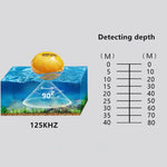 Bluetooth Fish Detector 125KHz Sonar Sensor 0.6-36m Depth Locator Fishes Finder Alarm for iOS & Android Mobile Phones, Operating Range: 0.6-36m