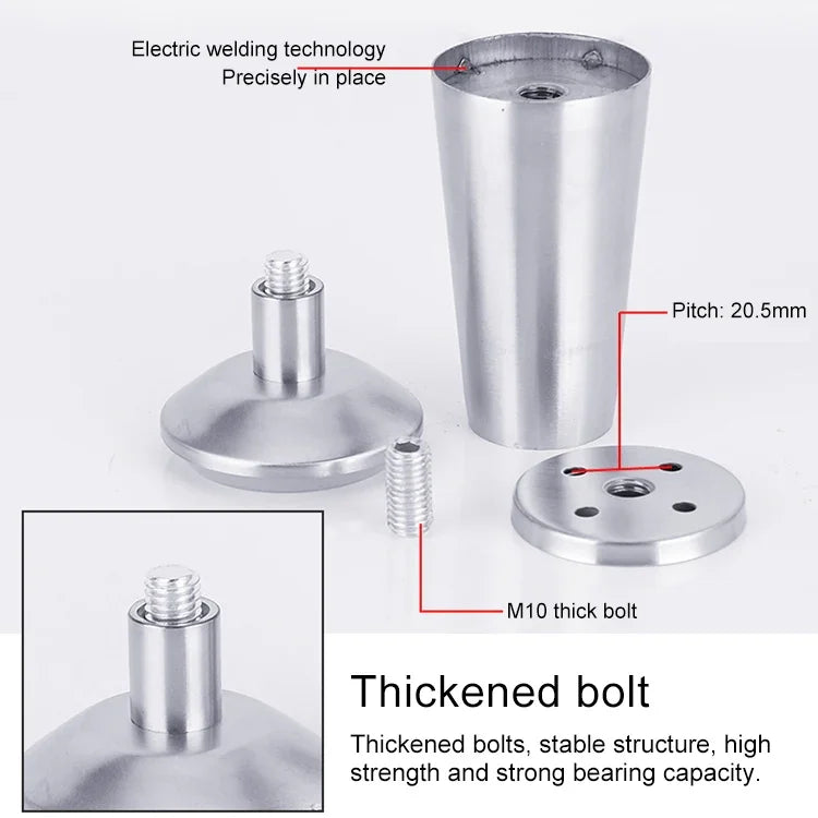 스테인리스 스틸 두꺼워진 조절식 발컵형 찬장 다리, 150mm, 150mm
