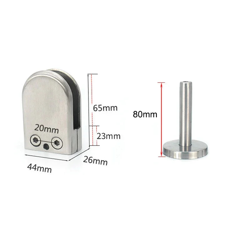 201 스테인리스 스틸 유리 피쉬 마우스 지지봉 고정 클립 14x80mm 봉 포함, 규격: L, L, 14x80mm 봉 포함