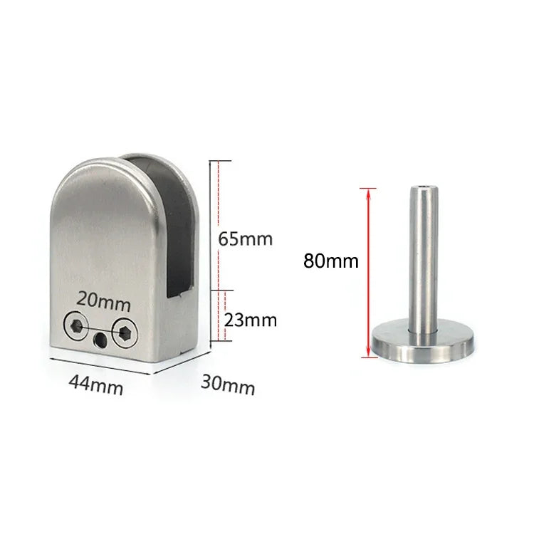 201 스테인리스 스틸 유리 피쉬 마우스 지지봉 고정 클립 14x80mm 봉 포함, 규격: XL, XL, 14x80mm 봉 포함