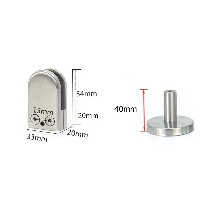 201 스테인리스 스틸 유리 피쉬 마우스 지지봉 고정 클립 14x40mm 봉 포함, 규격: S, S, 14x40mm 봉 포함