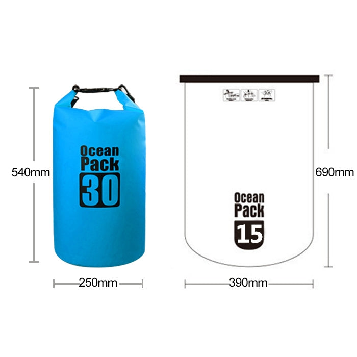 야외 방수 이중 어깨 가방 건식 색낭 PVC 배럴 가방, 용량: 30L, 용량: 30L (스카이 블루), 용량: 30L (노란색), 용량: 30L (검정), 용량: 30L (진한 파랑), 용량: 30L (주황), 용량: 30L (분홍), 용량: 30L (초록)