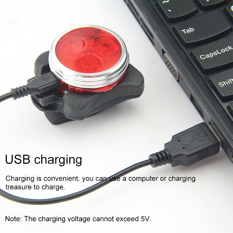 COB 램프 비드 160LM 백색광 USB 충전 4단계 방수 자전거 전조등 / 미등 세트, 백색광