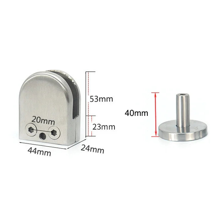 201 스테인리스 스틸 유리 피쉬 마우스 지지봉 고정 클립 14x40mm 봉 포함, 규격: M, M, 14x40mm 봉 포함