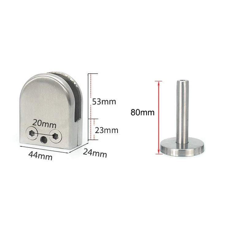 201 스테인리스 스틸 유리 피쉬 마우스 지지봉 고정 클립 14x80mm 봉 포함, 규격: M, M, 14x80mm 봉 포함