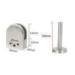 201 스테인리스 스틸 유리 피쉬 마우스 지지 로드 고정 클립 14x100mm 로드 포함, 규격: M, M, 14x100mm 로드 포함