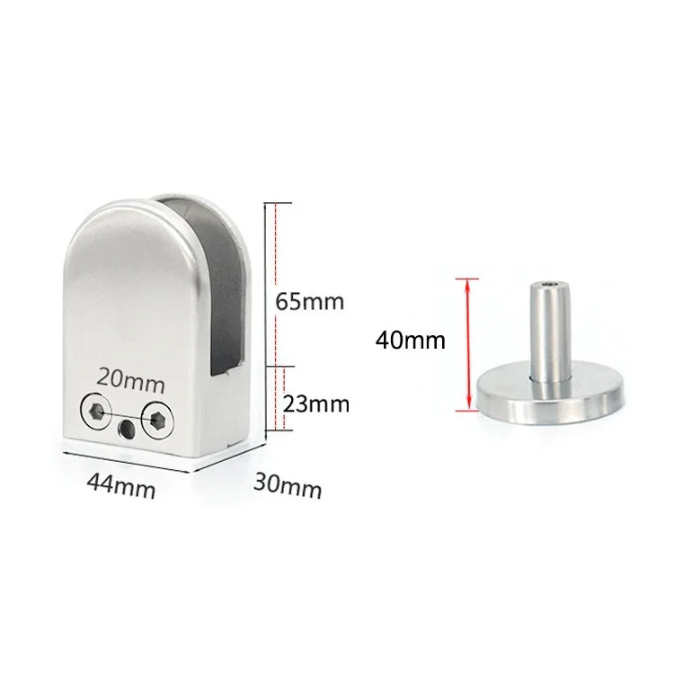 304 스테인리스 스틸 유리 피쉬 마우스 지지봉 고정 클립 14x40mm 봉 포함, 규격: XL, XL, 14x40mm 봉 포함