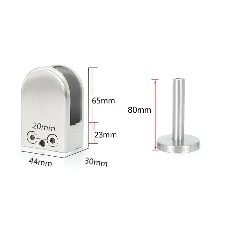304 스테인리스 스틸 유리 피쉬 마우스 지지봉 고정 클립 14x80mm 봉 포함, 규격: XL, XL, 14x80mm 봉 포함