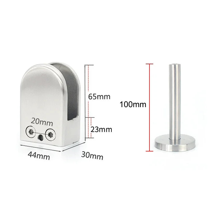 304 스테인리스 스틸 유리 피쉬 마우스 지지봉 고정 클립 14x100mm 봉 포함, 규격: XL, XL, 14x100mm 봉 포함
