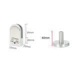 304 스테인리스 스틸 유리 피쉬 마우스 지지봉 고정 클립 14x40mm 봉 포함, 규격: S, S, 14x40mm 봉 포함