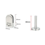 304 스테인리스 스틸 유리 피쉬 마우스 지지봉 고정 클립 14x80mm 봉 포함, 규격: S, S, 14x80mm 봉 포함