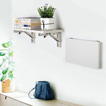 2 PCS 10 inch Billy Wall-mounted Foldable Stainless Steel Spring Storage Shelf for Dining Table, 10 inch