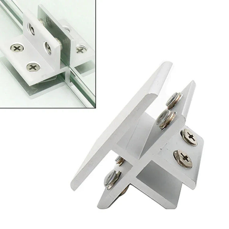 알루미늄 합금 유리 조합 클램프 캐비닛 칸막이 고정 클립, T형 클립 8-10mm, T형 클립 8-10mm