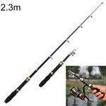 37cm 휴대용 텔레스코픽 바다 낚싯대 미니 낚시대, 확장 길이: 2.3m, 2.3m