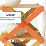 6-Layer Balcony Living Room Collapsible Solid Wood Flower Stand Potted Planting Shelves, Length: 100cm, 100cm 6-Layer