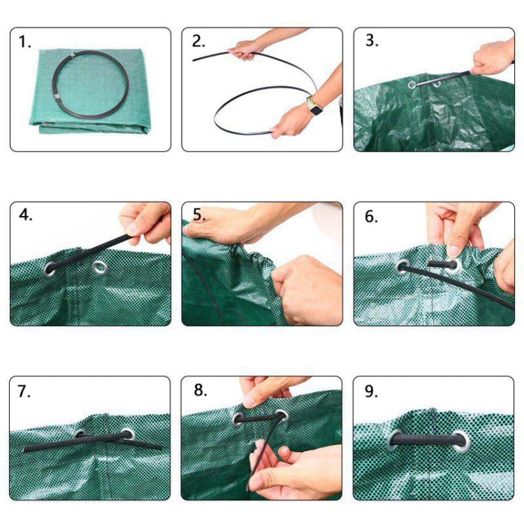 132갤런 500L PP 정원 낙엽 가방 녹색 폐기물 가방, 사이즈: 80cm x 100cm, 500L