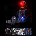 AQY-096 IPX4 분리형 USB 충전식 듀얼 컬러 LED 자전거 후미등, 화이트 & 레드, 블루 & 레드