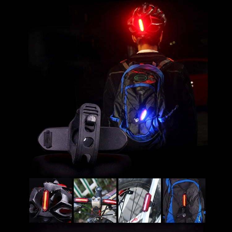 AQY-096 IPX4 분리형 USB 충전식 듀얼 컬러 LED 자전거 후미등, 화이트 & 레드, 블루 & 레드