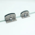 Open Hole Free Brushed Surface Glass Hinge, Size: S, 3-7mm, S