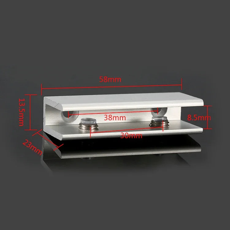 10개 더블 홀 알루미늄 합금 유리 고정 클립, L, 8mm, L, 8mm