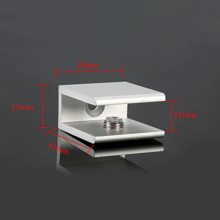 10개 싱글 홀 알루미늄 합금 유리 고정 클립, S, 10mm, S, 10mm