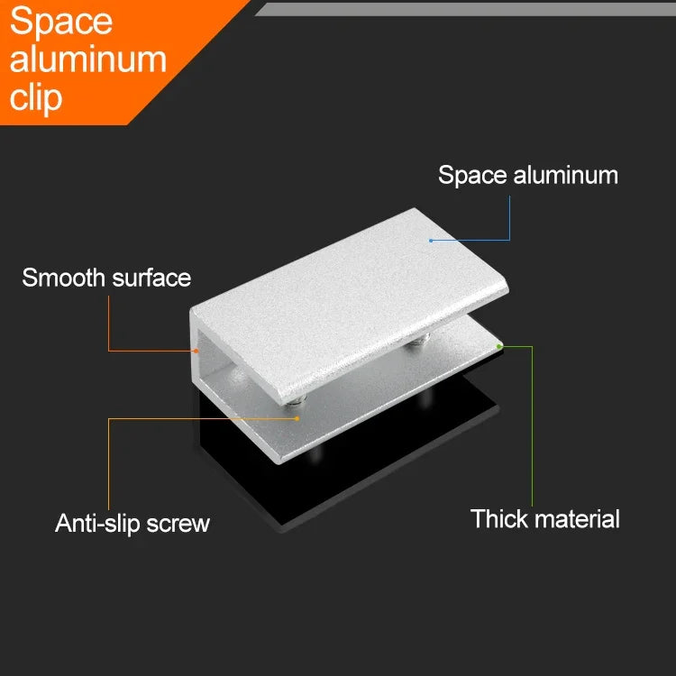 10 PCS Single Hole Aluminum Alloy Glass Fixing Clip, S, 12mm, S, 12mm